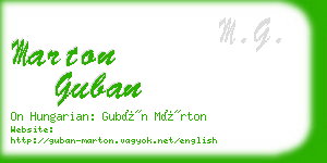 marton guban business card